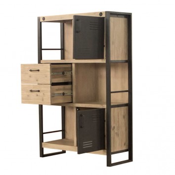 Librería Boston 90x140cm madera maciza acacia 2