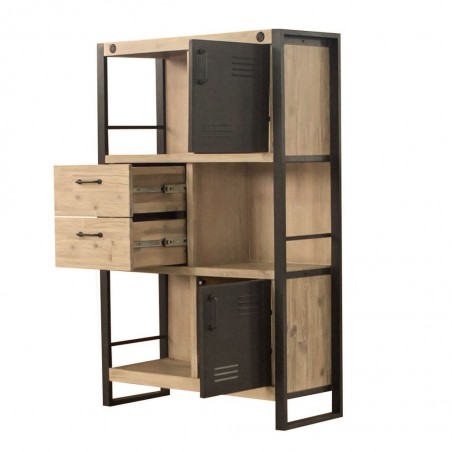 Librería Boston 90x140cm madera maciza acacia