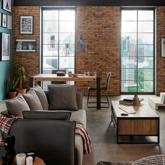 Mesa baja de centro 120x60cm Boston madera maciza