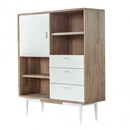 Librería Florence 120x140cm madera maciza acacia