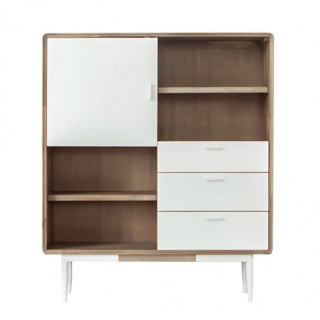 Librería Florence 120x140cm madera maciza acacia