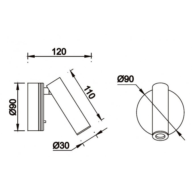 Aplique lectura luz LED PREA cuero