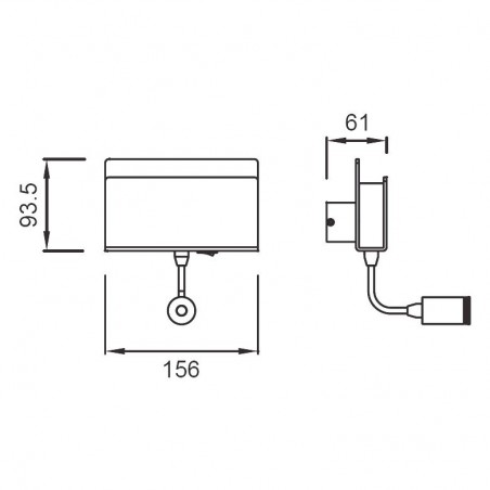 Aplique de pared lectura LED doble luz