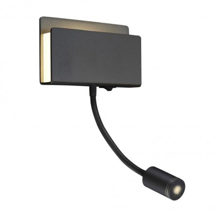 Aplique de pared lectura LED doble luz negro