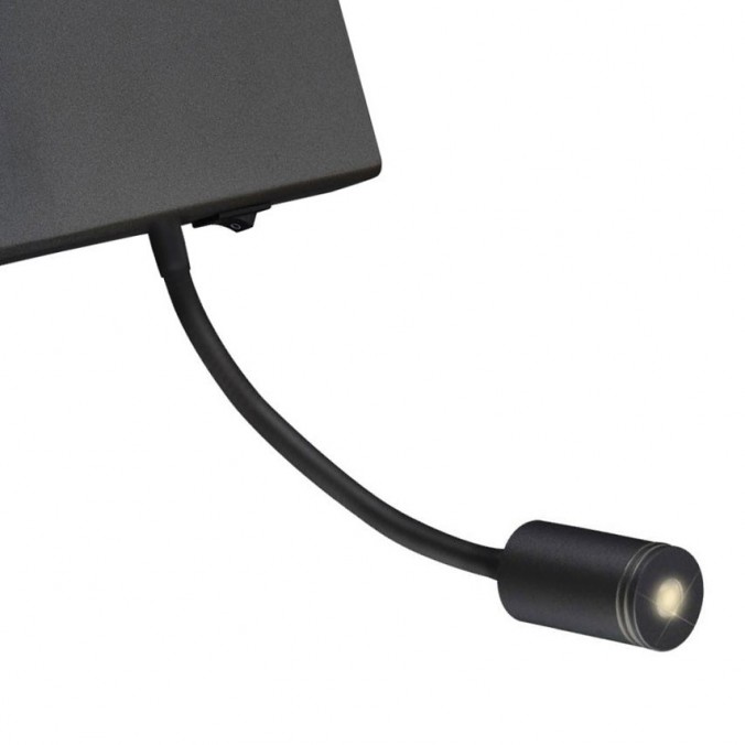 Aplique de pared lectura LED doble luz negro