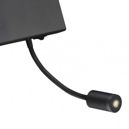Aplique de pared lectura LED doble luz negro