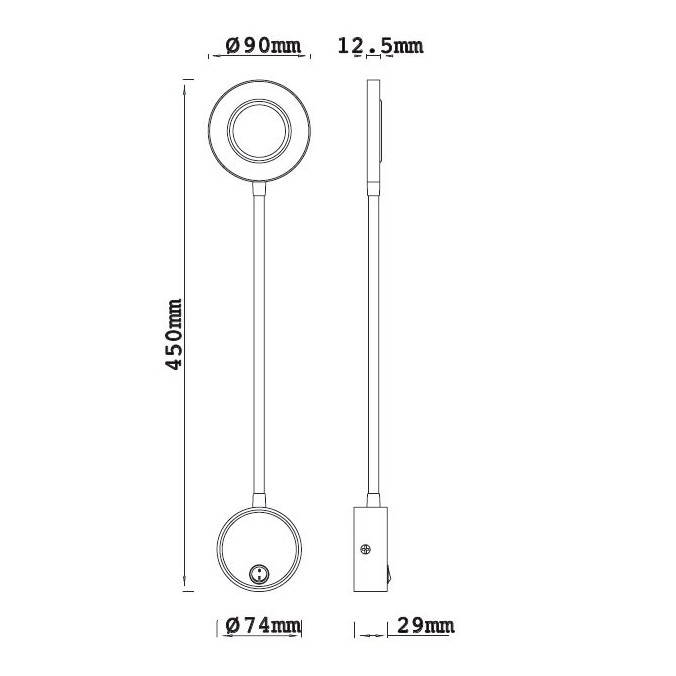 Aplique lectura de luz LED BOAVISTA disco