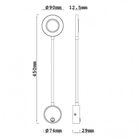 Aplique lectura de luz LED BOAVISTA disco