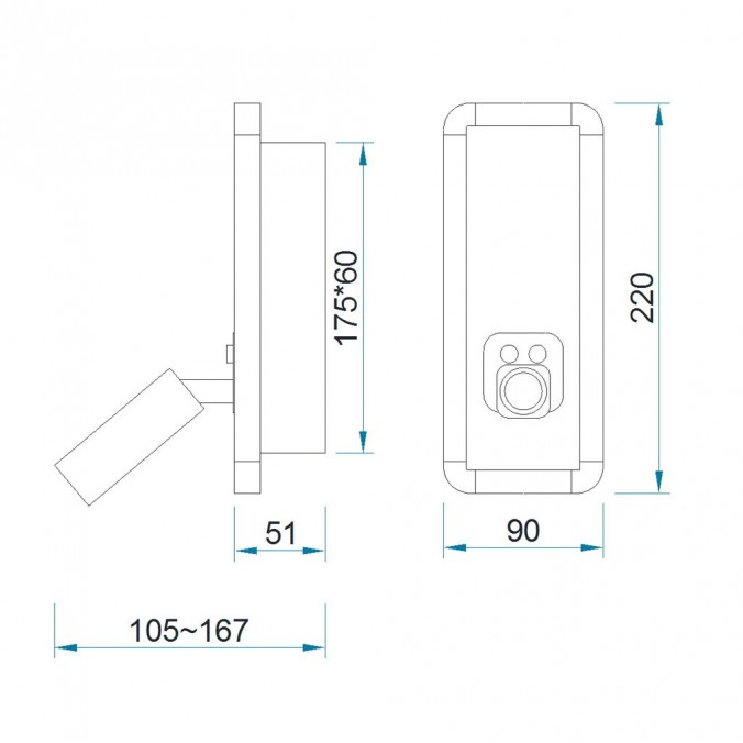 Aplique de pared LED doble luz IBIZA WHITE
