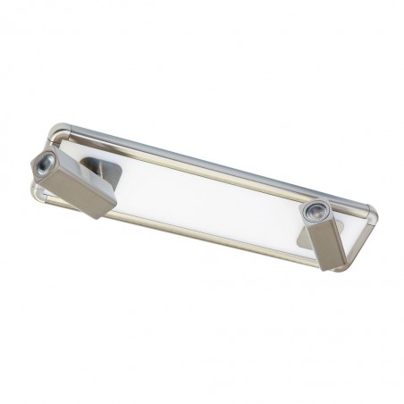 Regleta 2 focos LED + luz ambiente IBIZA NICKEL