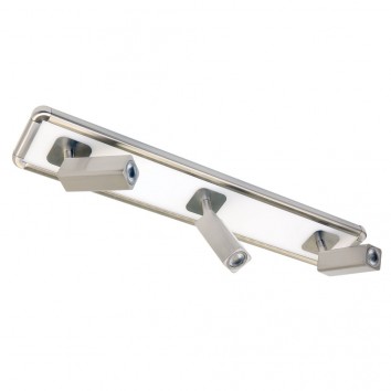 Regleta 3 focos LED + luz ambiente IBIZA NICKEL