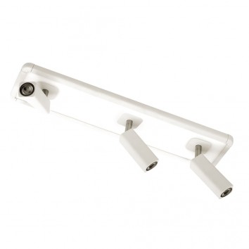 Regleta 3 focos LED + luz ambiente IBIZA WHITE
