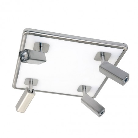 Plafón 4 focos LED + luz ambiente IBIZA NICKEL