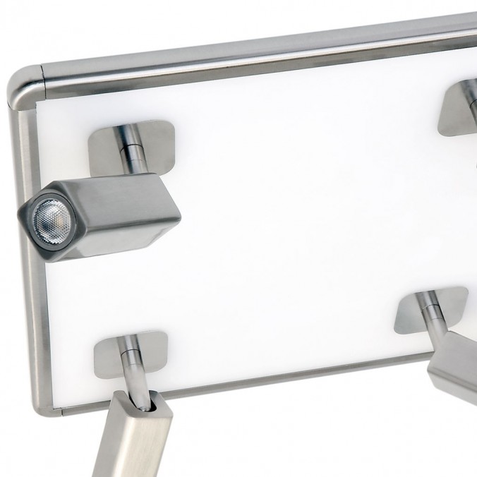 Plafón 4 focos LED + luz ambiente IBIZA NICKEL