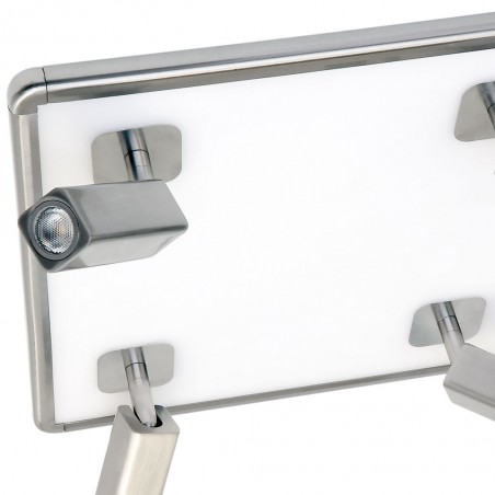 Plafón 4 focos LED + luz ambiente IBIZA NICKEL