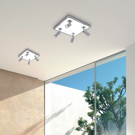 Plafón 4 focos LED + luz ambiente IBIZA WHITE