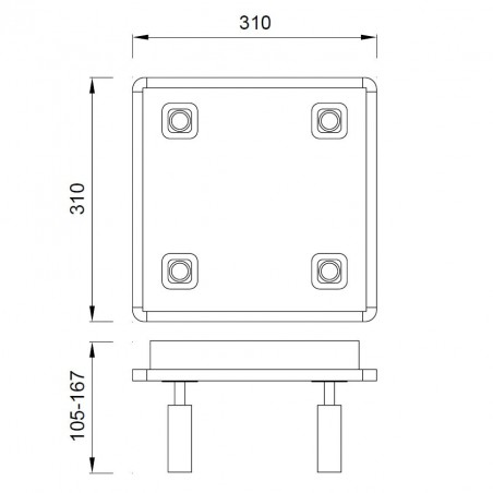 Plafón 4 focos LED + luz ambiente IBIZA WHITE