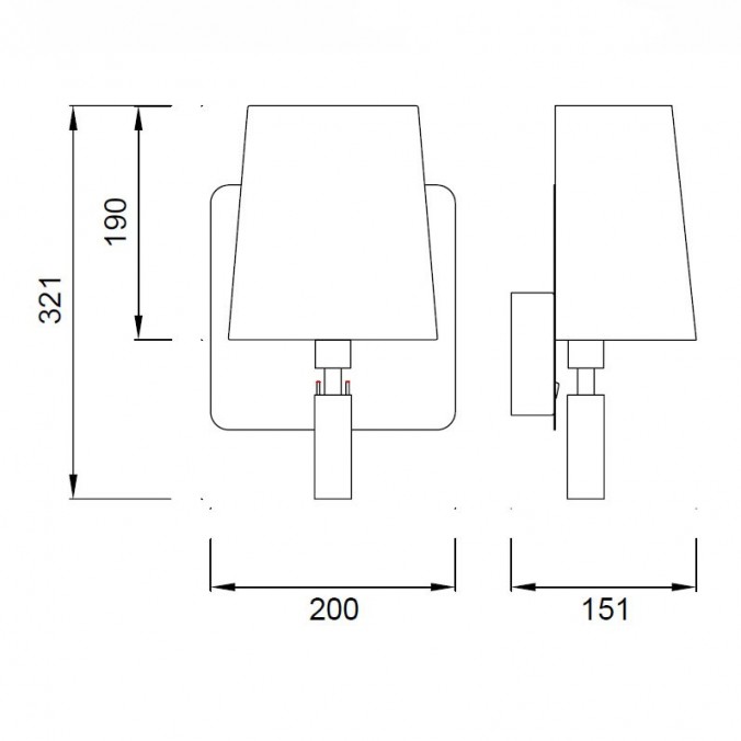 Aplique pared pantalla blanca y lector LED BAHIA cuero