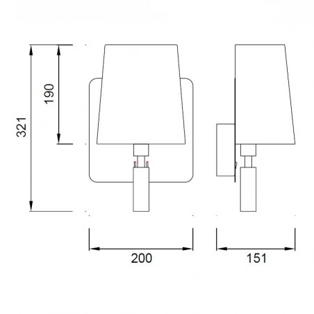 Aplique pared pantalla blanca y lector LED BAHIA cuero