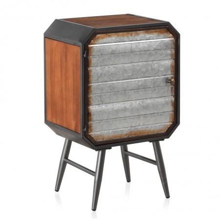 Mesita industrial 48x32x77h hierro y madera de pino