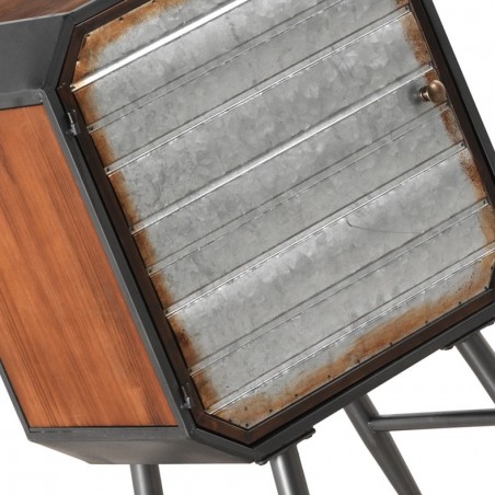 Mesita industrial 48x32x77h hierro y madera de pino