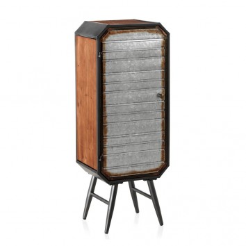 Armarito estilo industrial 40x30x106h hierro y madera de pino
