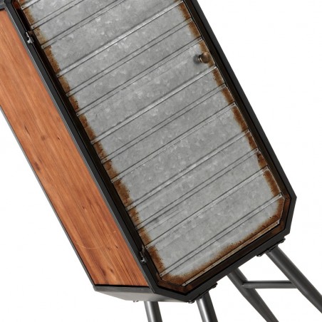 Armarito estilo industrial 40x30x106h hierro y madera de pino