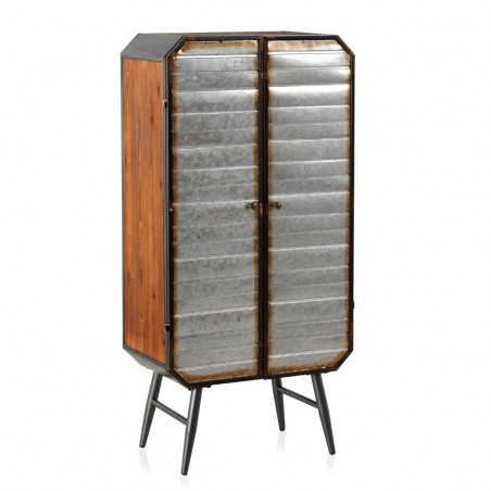 Armario estilo industrial 60x34x126h hierro y madera de pino