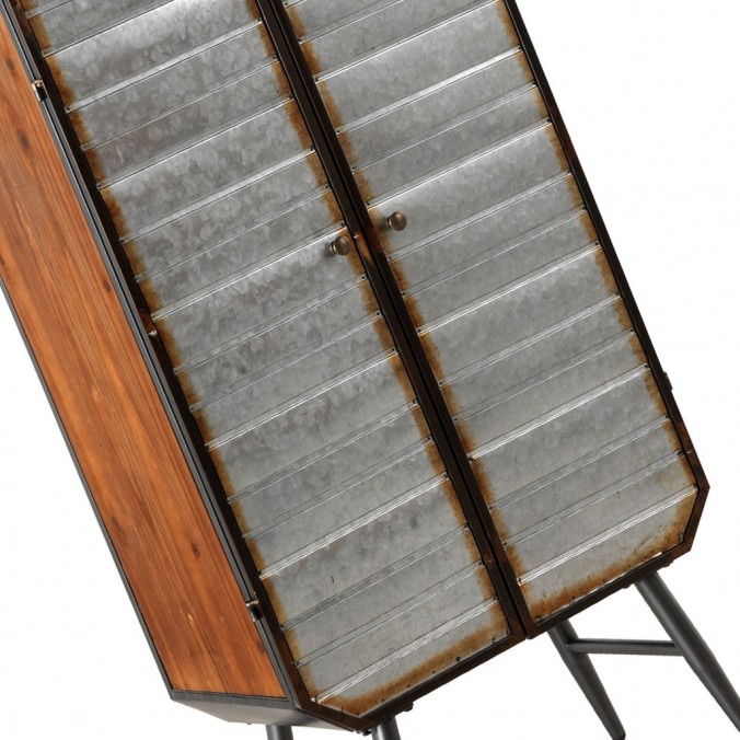 Armario estilo industrial 60x34x126h hierro y madera de pino