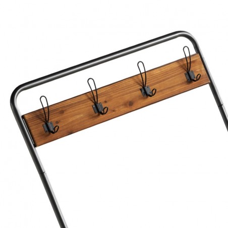 Perchero estilo industrial 80x40x180h hierro y madera de pino