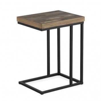 Mesita auxiliar rectangular 46x35,5x60h hierro y pino decapé