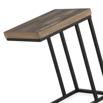 Mesita auxiliar rectangular 46x35,5x60h hierro y pino decapé 2