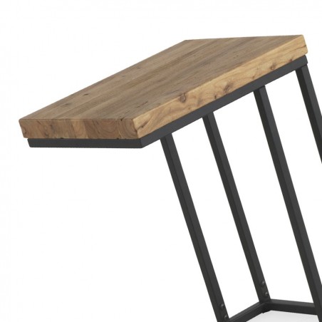 Mesita auxiliar rectangular 46x35,5x60h hierro y madera olmo