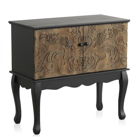 Consola 2 puertas 83x40x78h frentes madera tallada