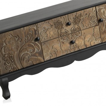 Mueble TV 118x40x46h frentes de madera tallada 2