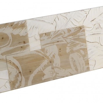 Cabezal relieve hojas en chapa de abeto 145x60cm 2