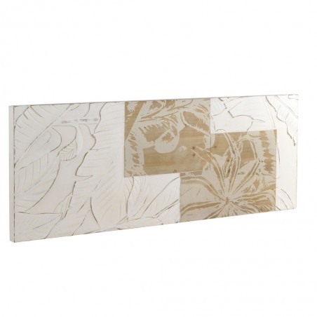 Cabezal relieve hojas en chapa de abeto 165x60cm