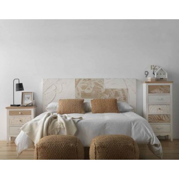 Cabezal relieve hojas en chapa de abeto 165x60cm 2