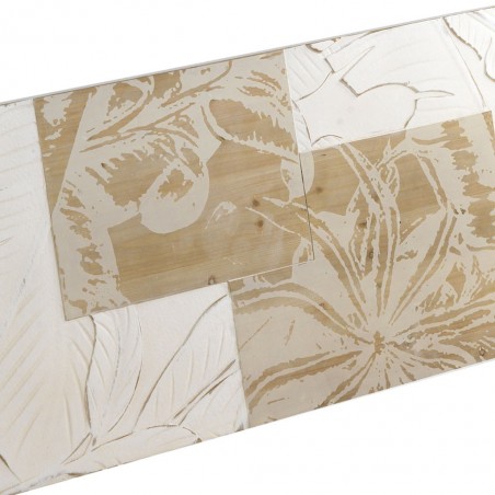 Cabezal relieve hojas en chapa de abeto 165x60cm