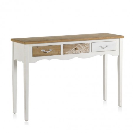 Consola 122x35x80h frente cajón decorado