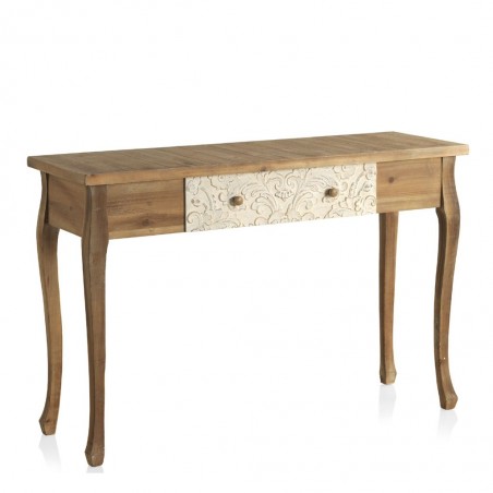 Consola provenzal 120x40x78h frente cajón relieve