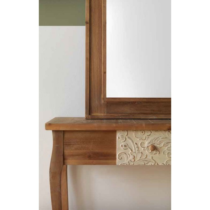 Consola provenzal 120x40x78h frente cajón relieve