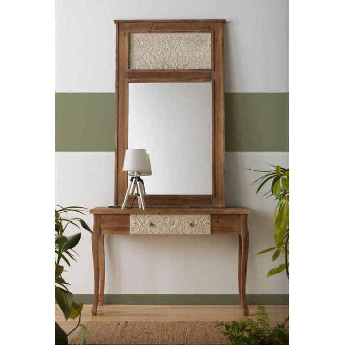 Consola provenzal 120x40x78h frente cajón relieve