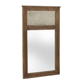 Espejo 90x150cm de abeto con frente en relieve