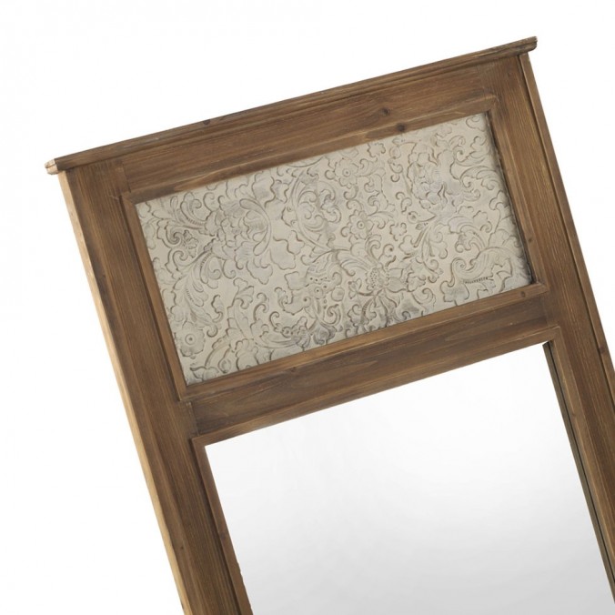 Espejo 90x150cm de abeto con frente en relieve Espejo 90x150cm de abeto con frente en relieve