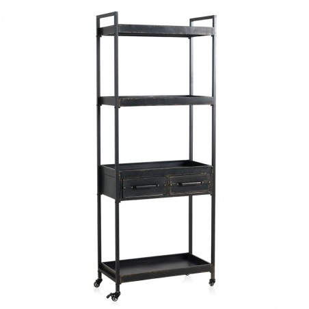 Estantería con ruedas estilo industrial 70x38x180h