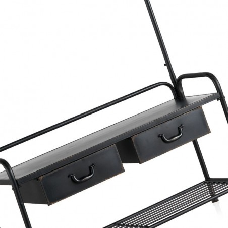 Perchero de pie con cajones estilo industrial 104x35x185h