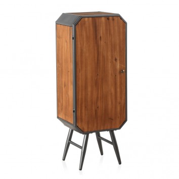 Armarito de estilo industrial con balda 40x31x106h hierro y madera de pino