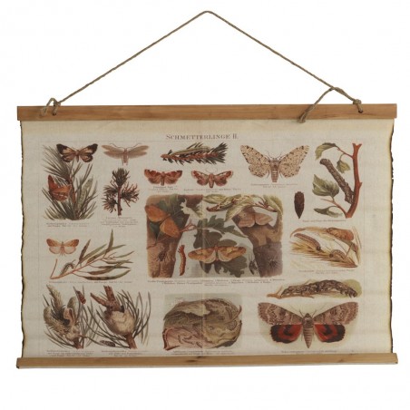 Cuadro banderola vintage mariposas 85x65cm