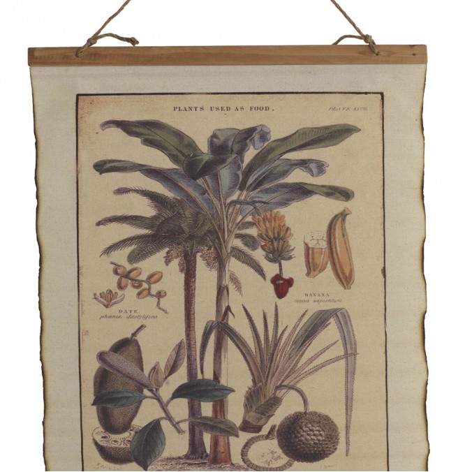 Cuadro banderola vintage palmeras 65x85cm